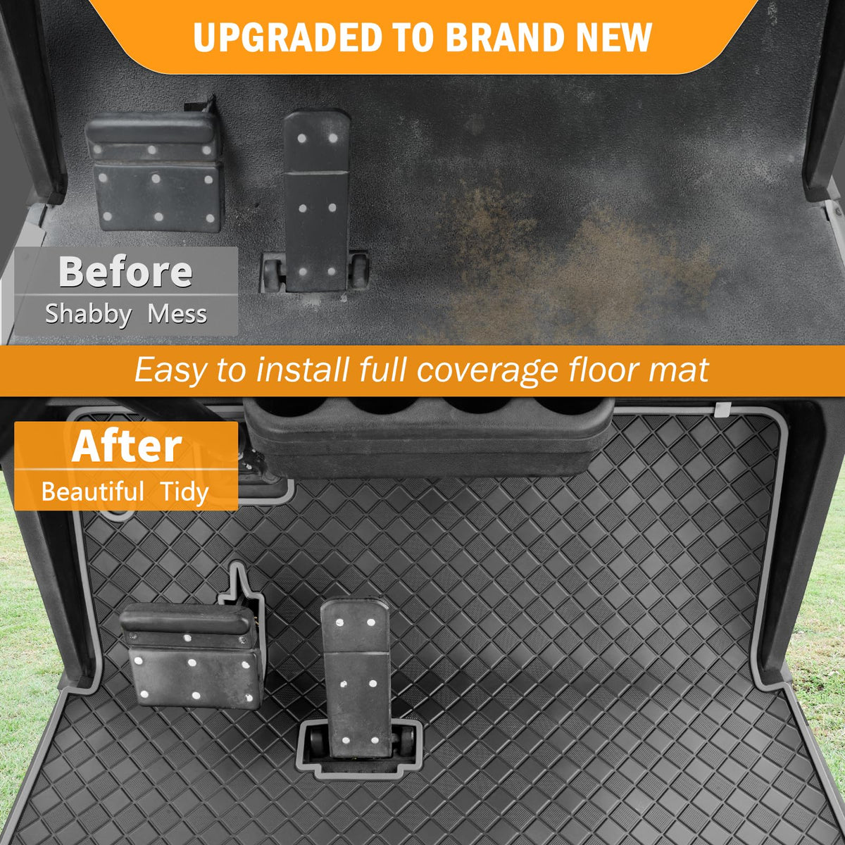 RIZINKART floor mat UV-resistant rubber withstands sun and rain.
