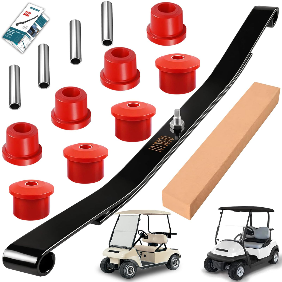 RIZINKART front leaf spring kit for Club Car improves ride stability.