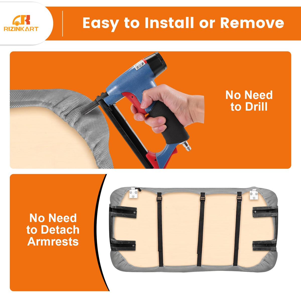 RIZINKART front seat cover renews look while protecting seat