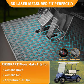 RIZINKART full-coverage mat for Yamaha Drive Gen1 keeps mud out of the cabin