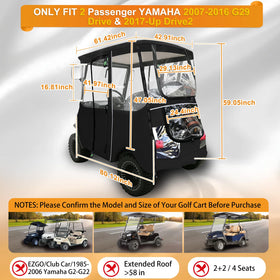 RIZINKART enclosure rear view highlights easy club retrieval through rear zipper
