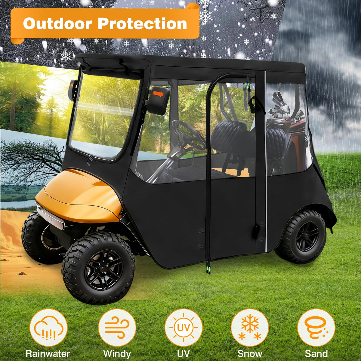 RIZINKART tested 600D top keeps golf gear dry in rain