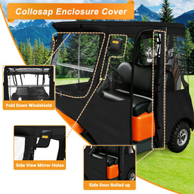 RIZINKART enclosure on a Club Car Precedent with clear visibility windows