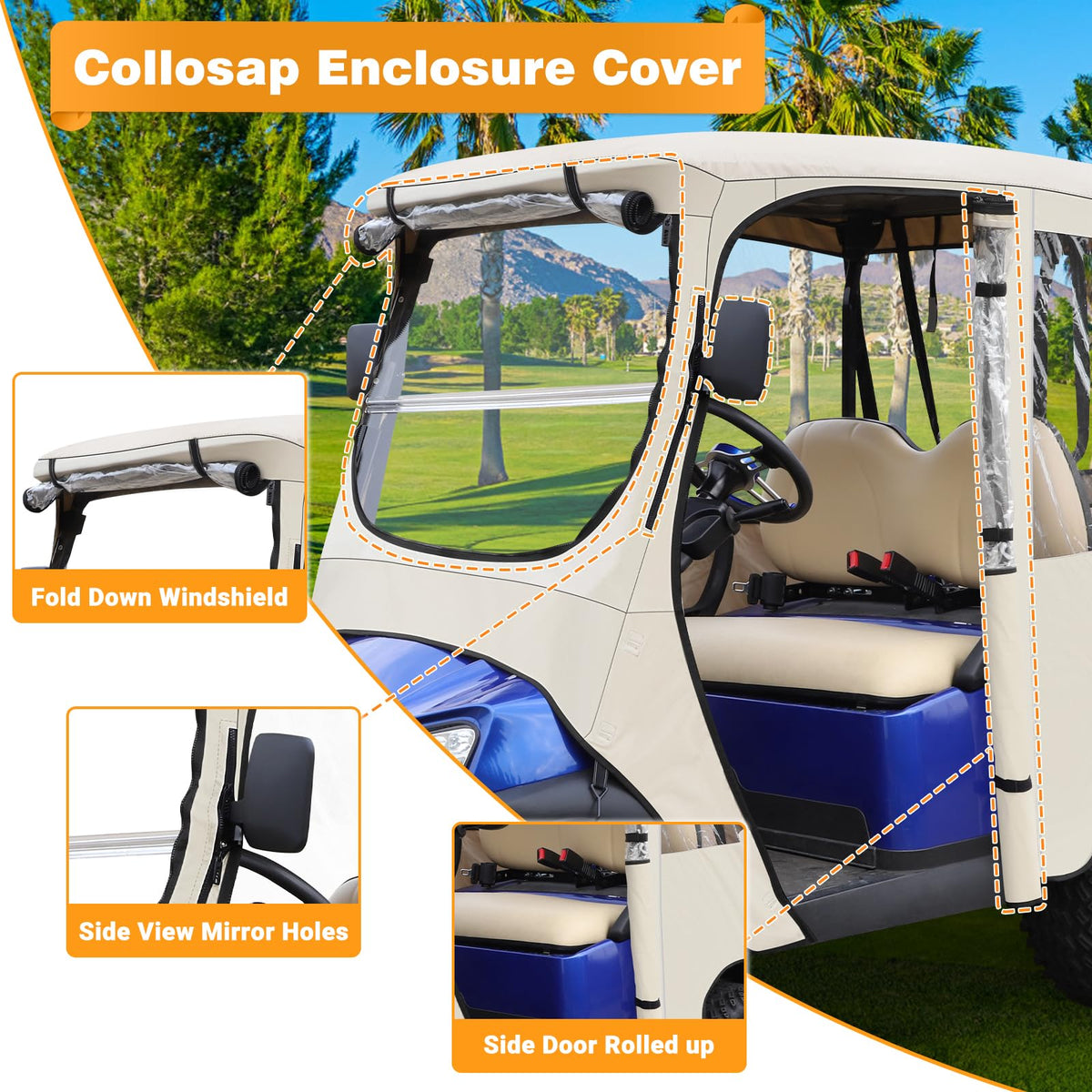 RIZINKART enclosure side view shows zippered access for easy entry and exit
