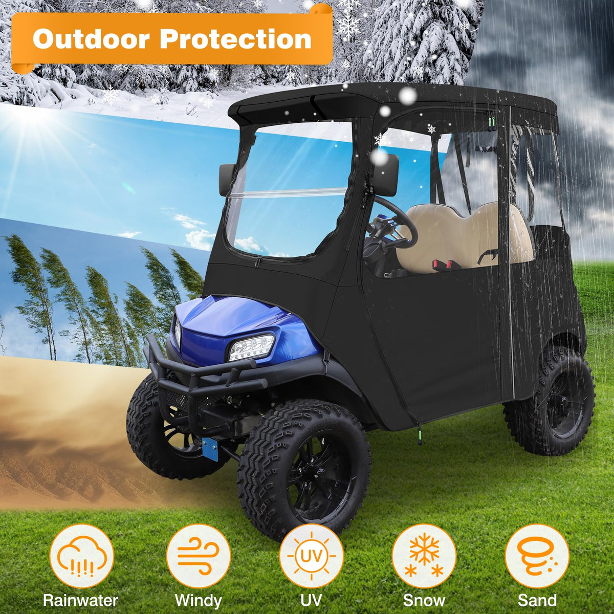 RIZINKART 3-zip design close-up emphasizes versatile weather protection