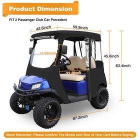 RIZINKART Precedent rear view highlights rear window and easy access to clubs