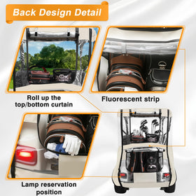 RIZINKART rear U-shaped zipper for easy club retrieval.