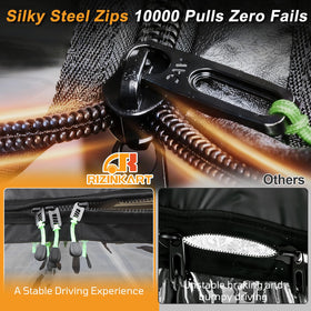 RIZINKART windproof seal with eight hooks and Velcro strips.
