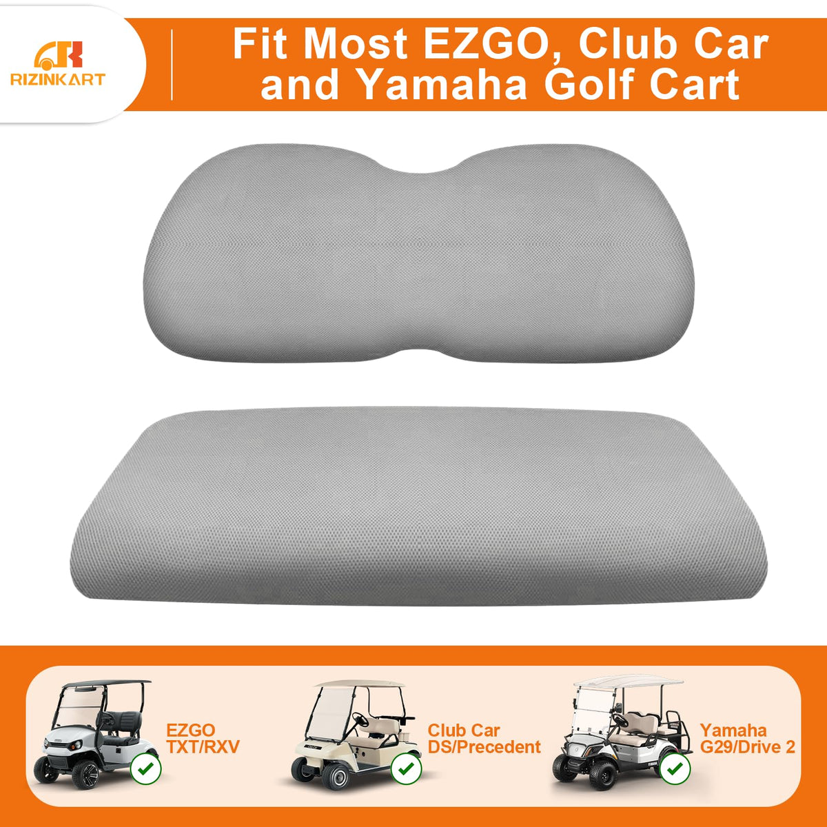 RIZINKART golf cart front seat EZGO RXV with breathable fabric
