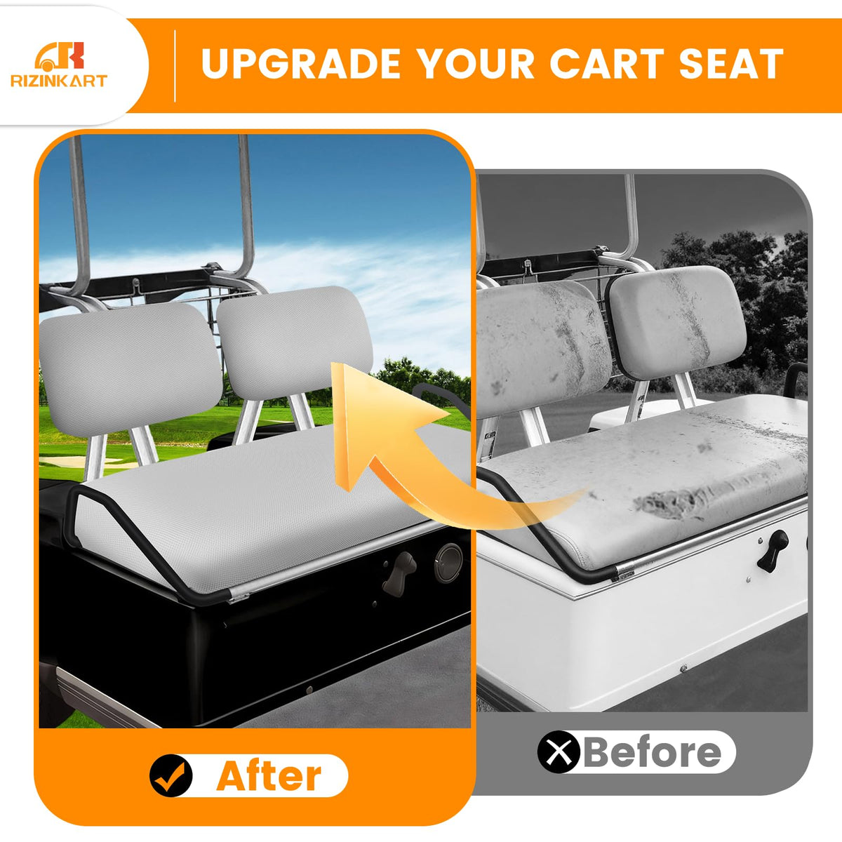 RIZINKART front seat cover for Yamaha G14 provides sun protection and renews look