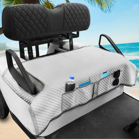 RIZINKART golf cart blanket front view with cozy ice silk fabric