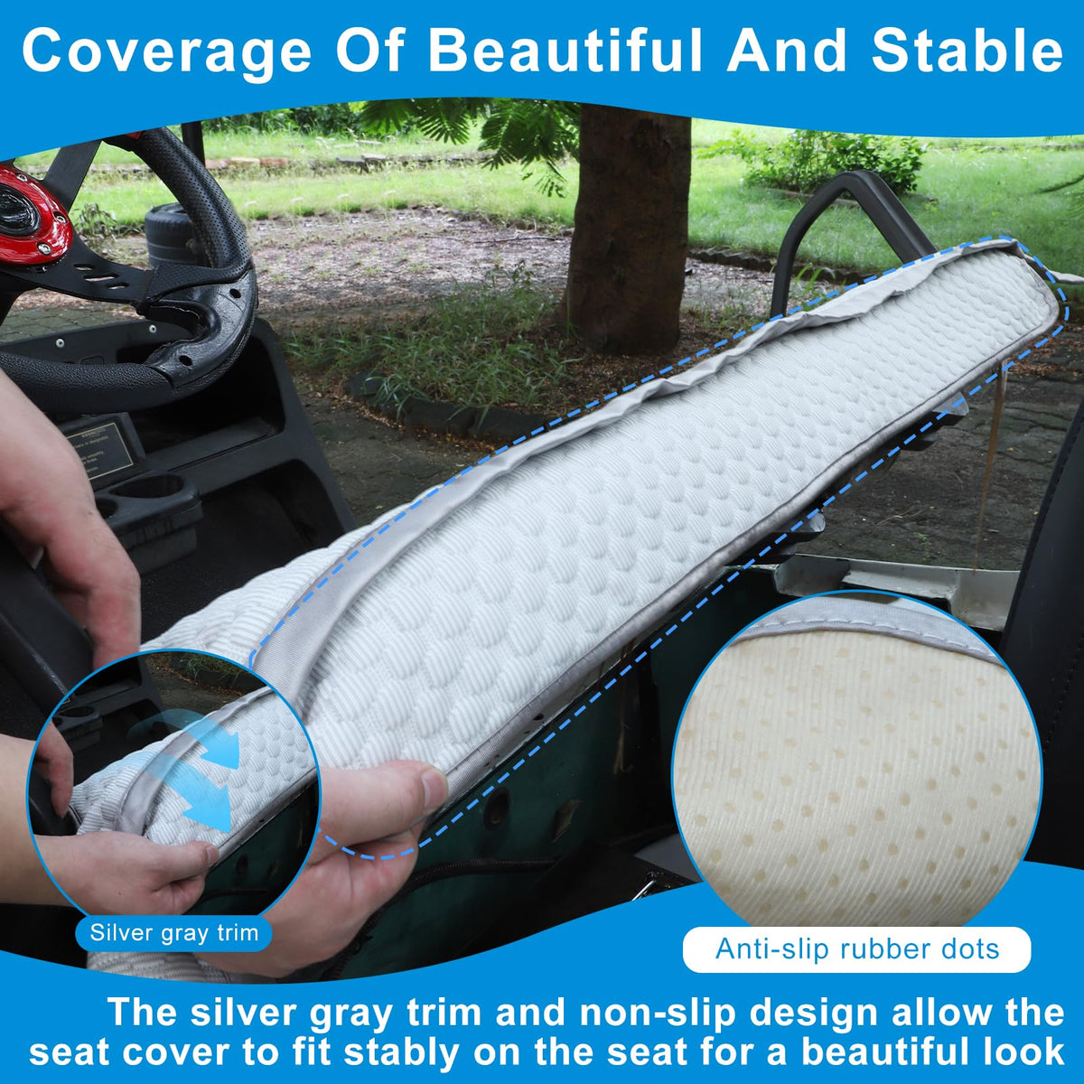RIZINKART blanket with non-slip dots stabilizes seat cover