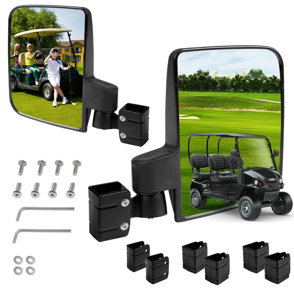RIZINKART universal no-drill golf cart mirror for quick mounting.