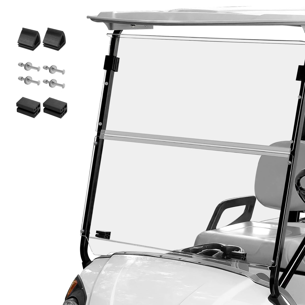 RIZINKART golf cart windshield front view with 5mm acrylic for Yamaha G29