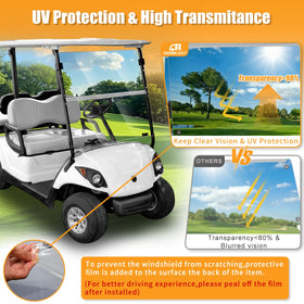 RIZINKART windscreen side view highlighting fold-down versatility for airflow