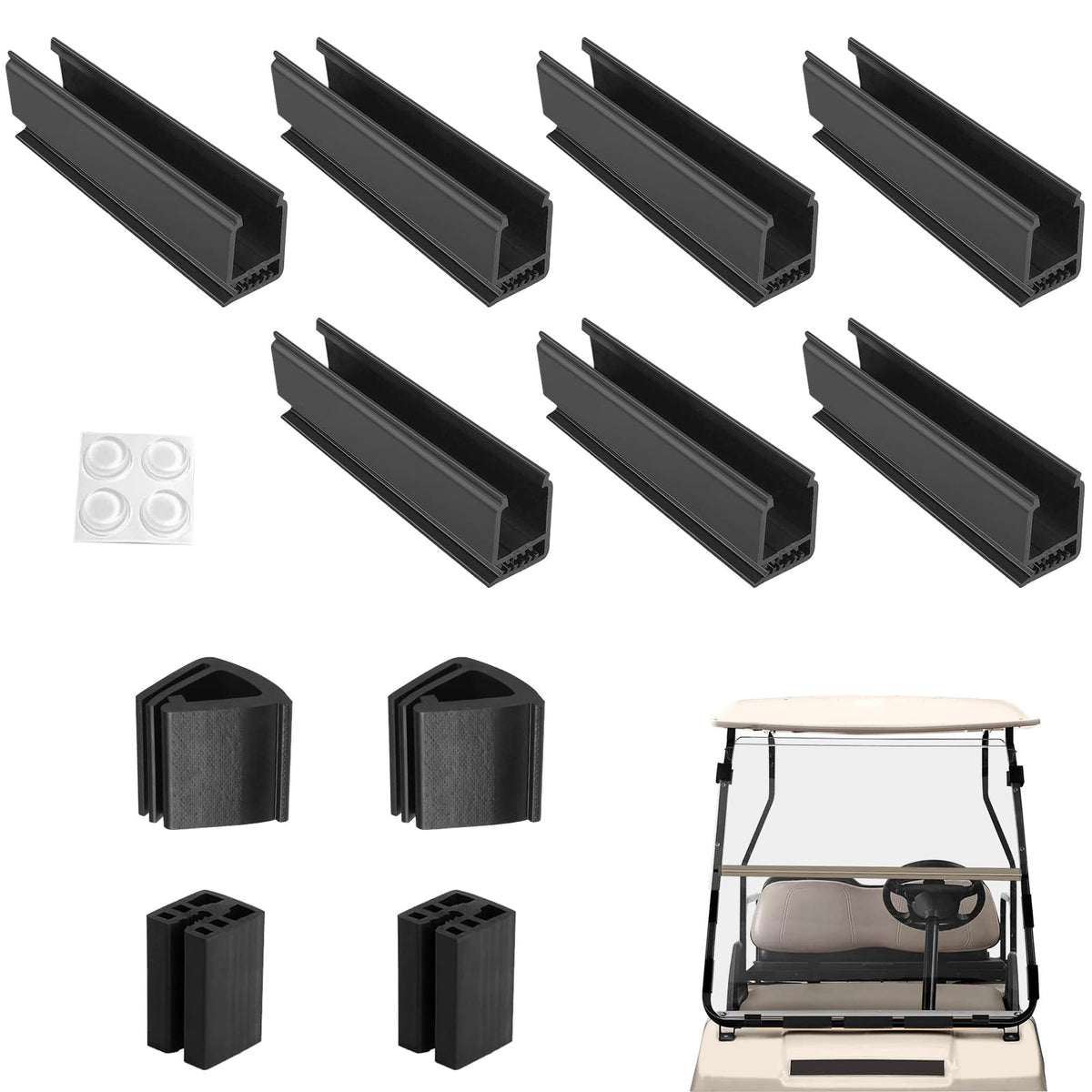 RIZINKART upper foldable clips secure Club Car DS windshield for steadier rides