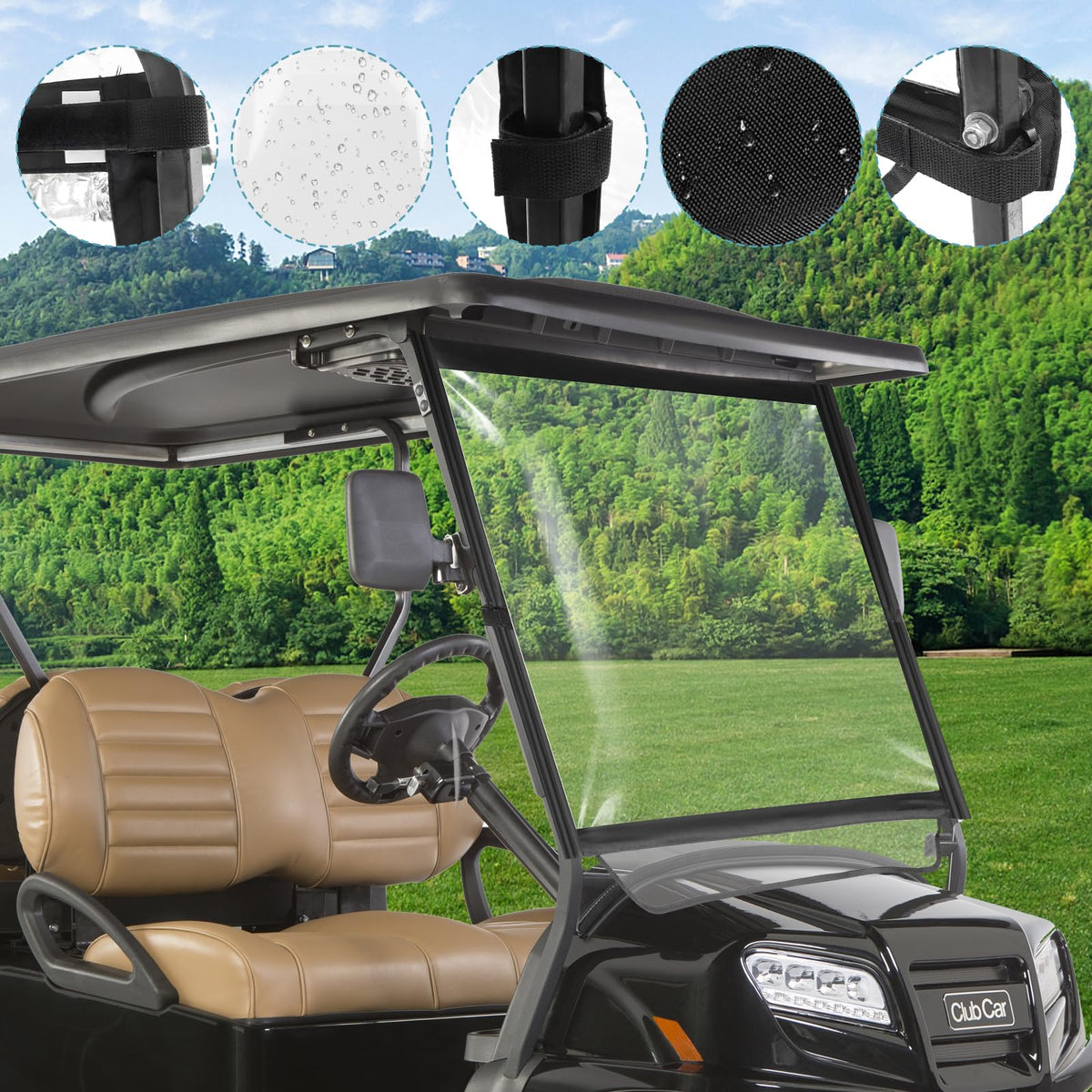 RIZINKART roll-up storage in a golf bag for on-the-go use.