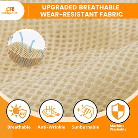 RIZINKART EZGO RXV front seat cover demonstrating breathable fabric and quick-dry performance