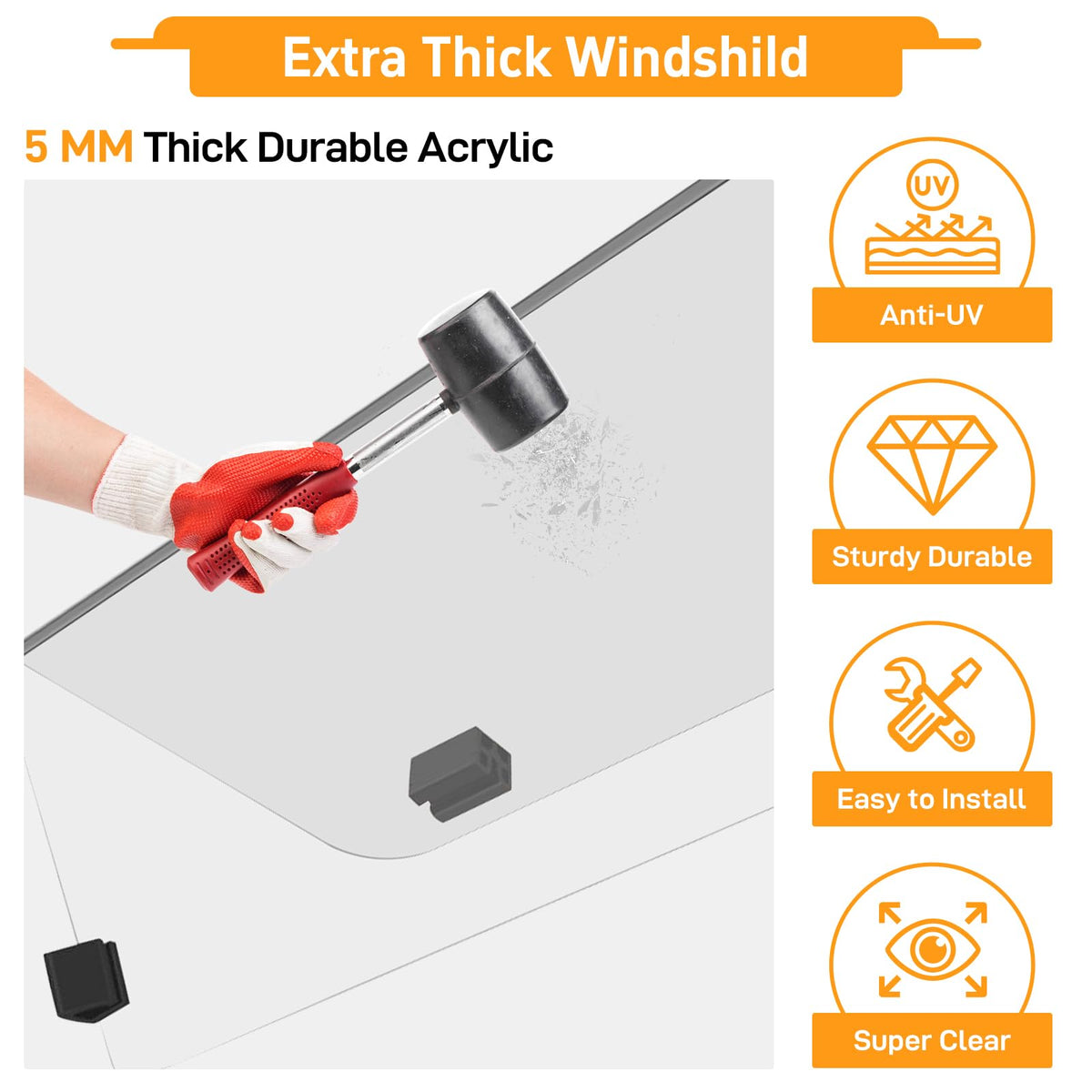 RIZINKART windshield folded-down mode demonstrates summer breeze access.