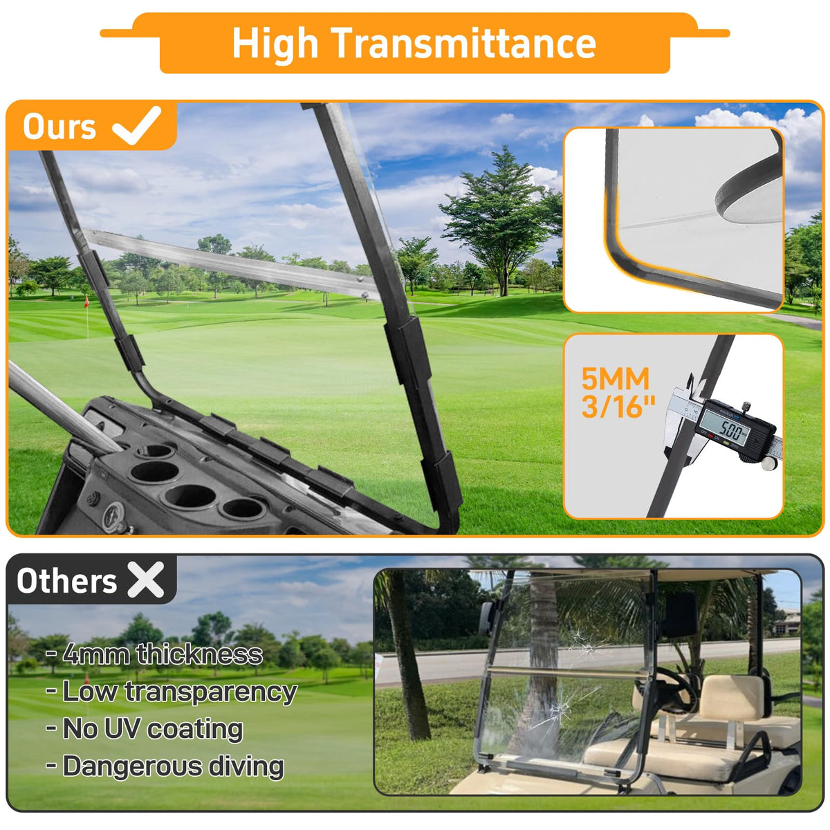 RIZINKART windshield with high light transmission supports steady visibility.