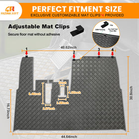 RIZINKART gray-trim floor mat adds a refined look to cart interiors