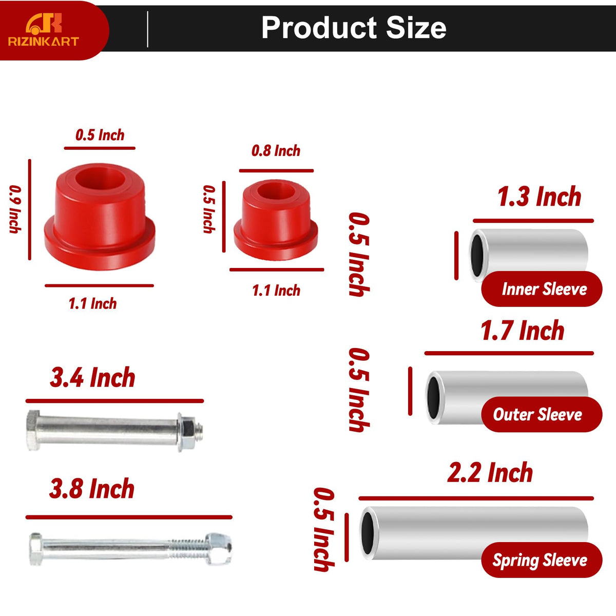 RIZINKART inner and outer steel sleeves for durable installation.