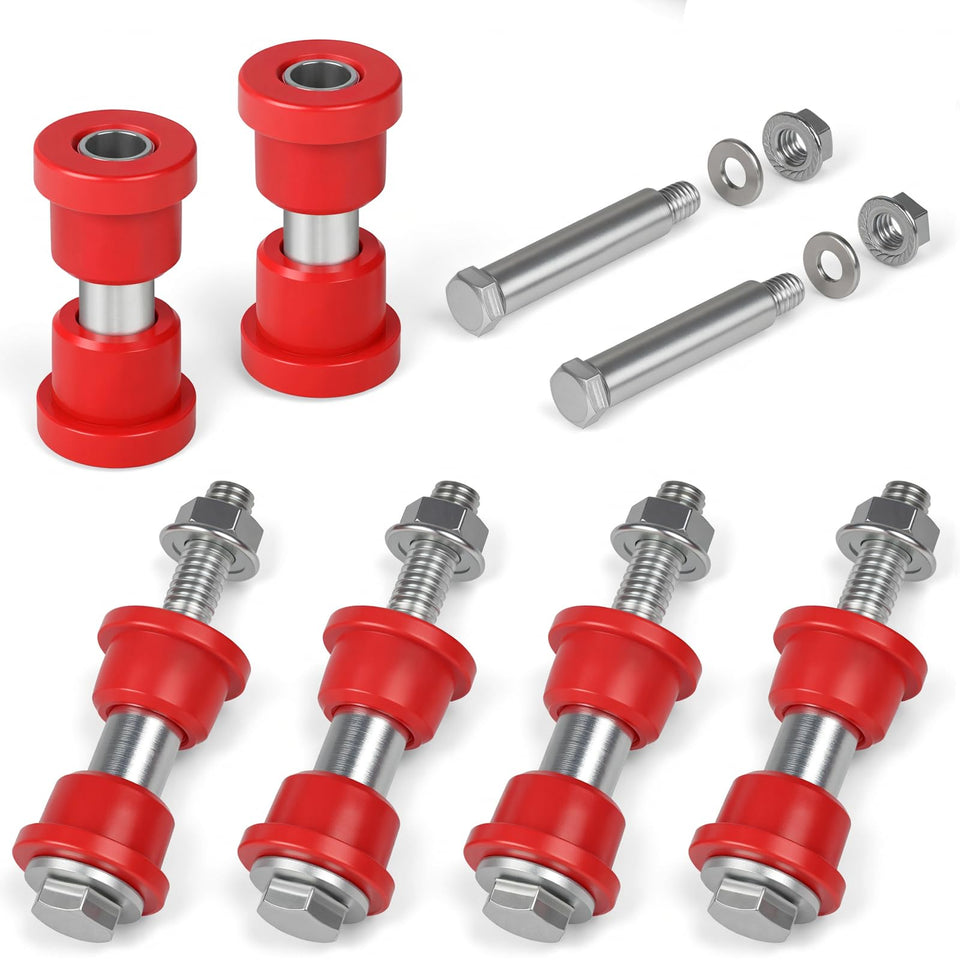 RIZINKART leaf spring bushing kit for EZGO TXT rear view; durable polyurethane for smoother ride