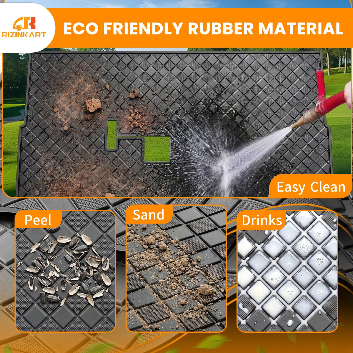 RIZINKART Odorless natural rubber resists wear and stays flexible