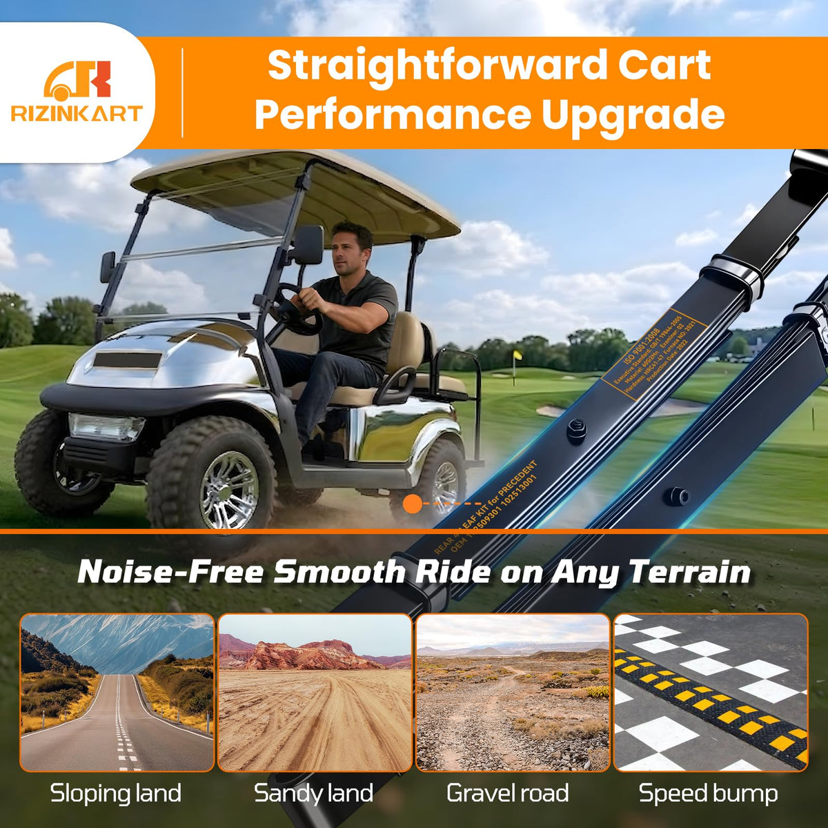 RIZINKART premium steel construction — durable leaf springs built to last