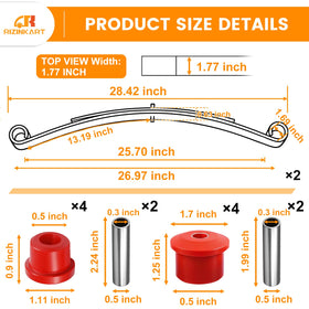 RIZINKART reinforced front suspension improves handling with cargo.