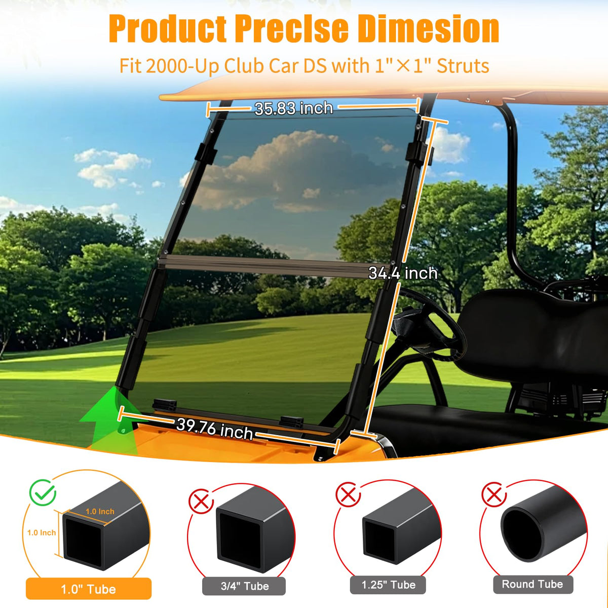 RIZINKART tinted front windshield reduces glare while preserving frame aesthetics.