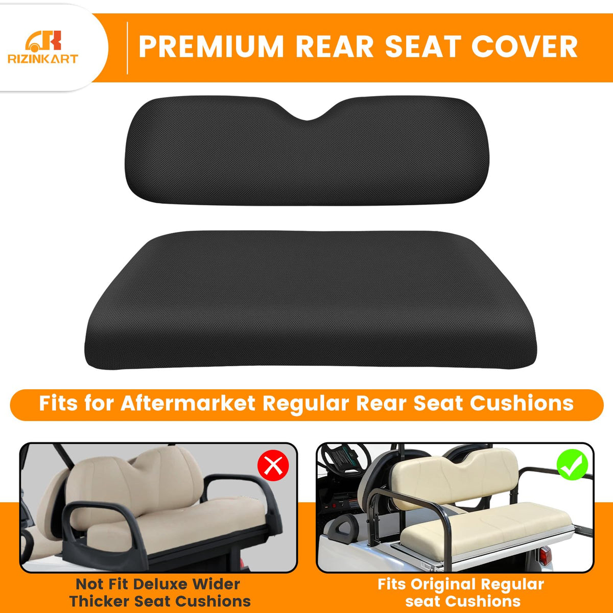 RIZINKART Club Car DS Precedent rear seat cover, easy fit