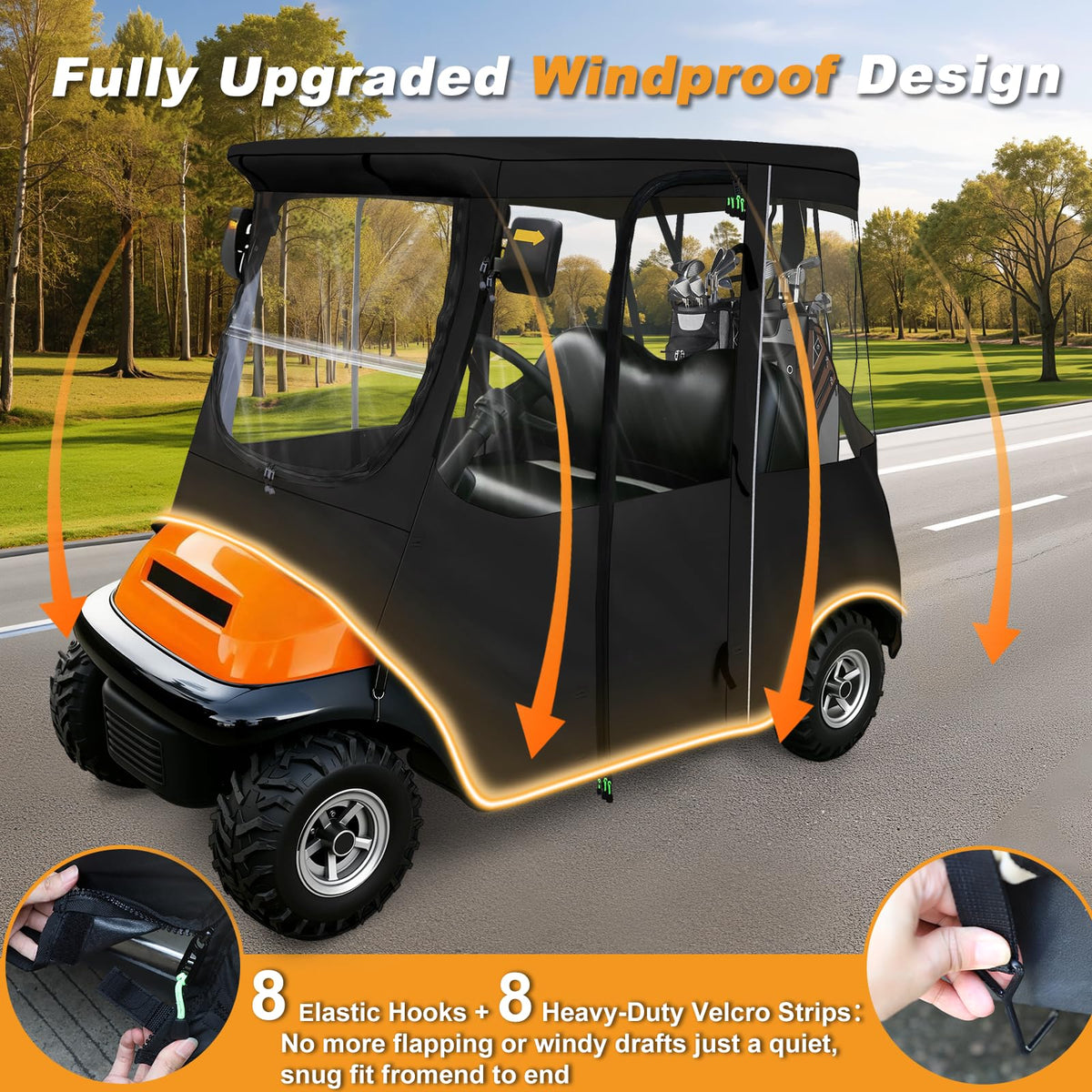 RIZINKART windproof design with secure fasteners for a snug fit