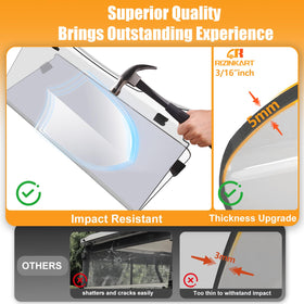 RIZINKART anti-UV coating on windscreen protecting from sun glare