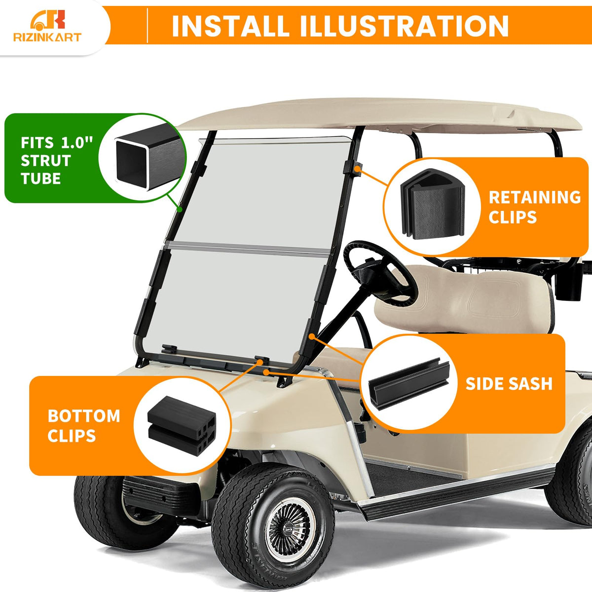 RIZINKART hardware included simplifies installation and replacements