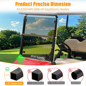 RIZINKART windscreen foldable design allows airflow when folded