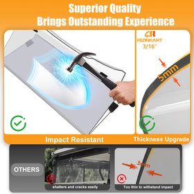 RIZINKART windshield pre-drilled holes enable fast, tool-free installation