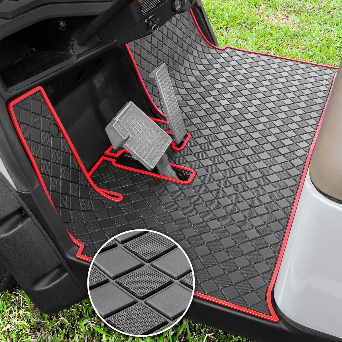 RIZINKART Yamaha Drive2 full-coverage floor mat with anti-slip surface