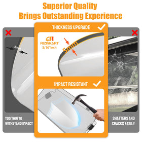 UV-protected windshield for Yamaha G22 guards against sun glare
