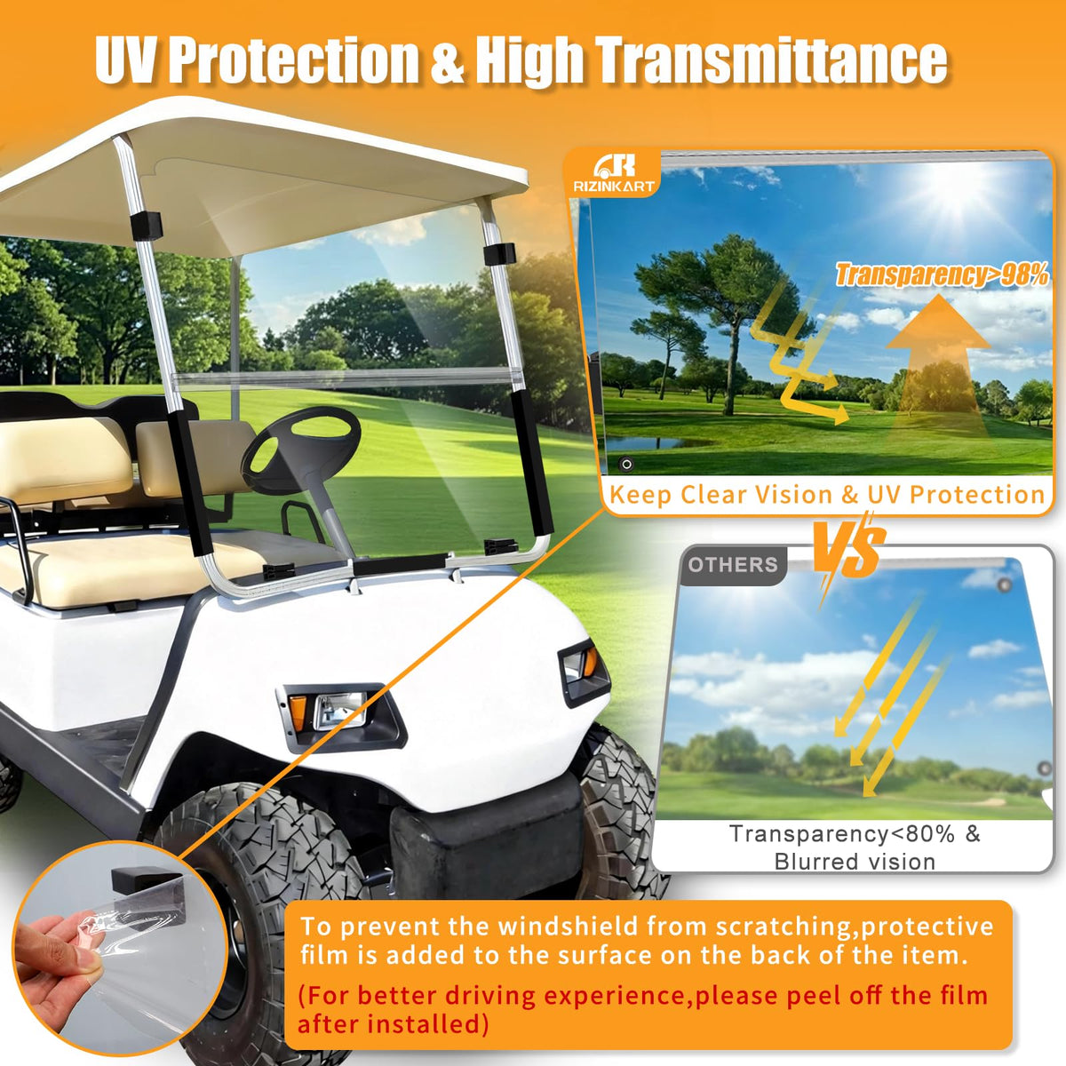 RIZINKART Yamaha windscreen anti-UV protection for sun exposure