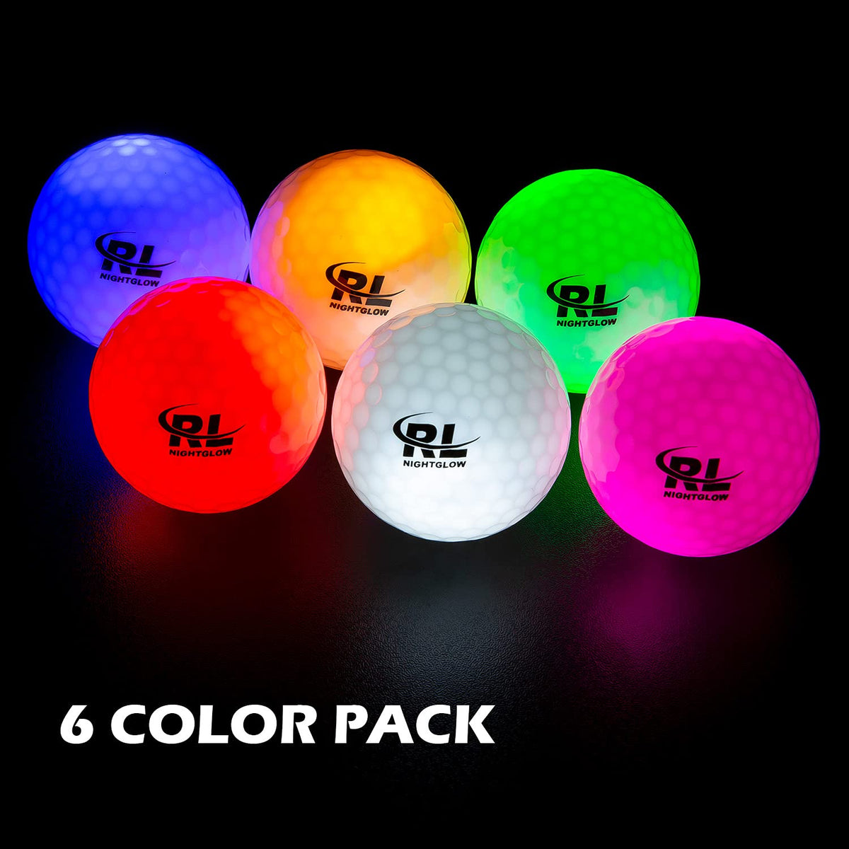 R&L glow golf ball pink helps track shots in low light.