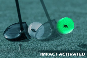 R&L glow golf ball red stands out on fairways at night.