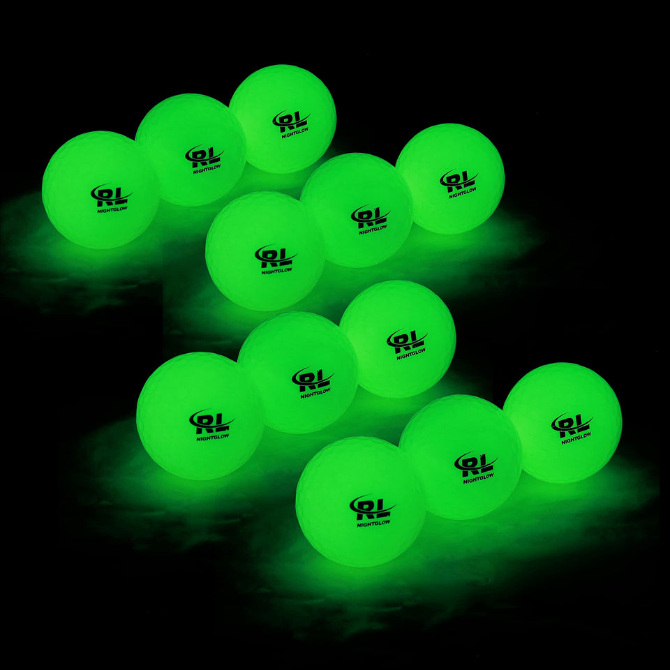 R&L Night Golf Balls glow in the dark for clear nighttime play.