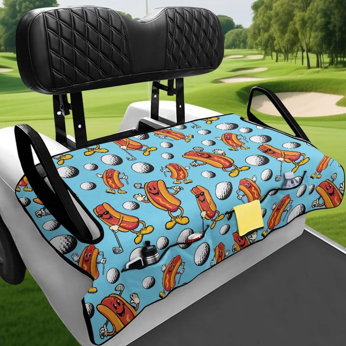 Rnyleeg universal golf cart blanket with four front pockets for sunglasses and bottles
