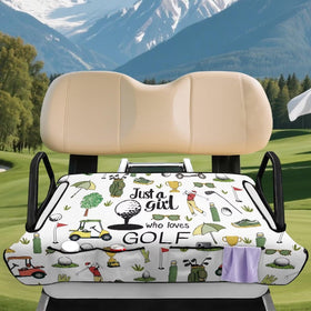 Rnyleeg golf cart seat cover features front pockets for easy access.