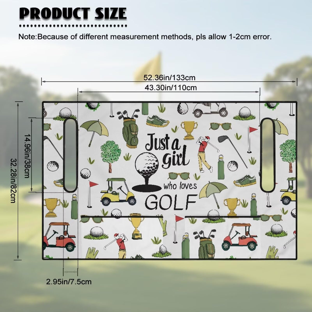 Rnyleeg seat cover protects against dirt and wear while keeping carts tidy.