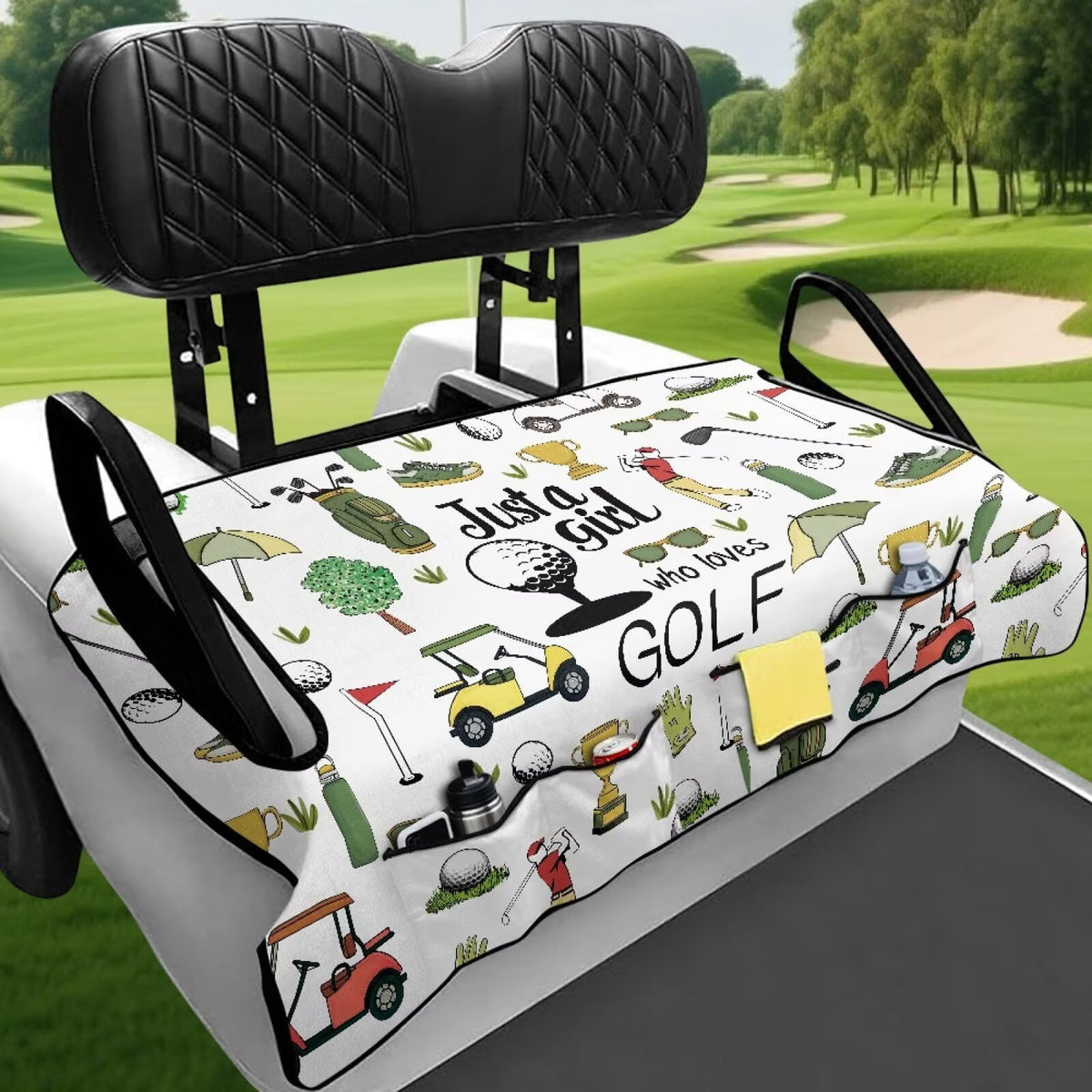 Rnyleeg saddle-blanket style seat cover adds casual luxury and protection.
