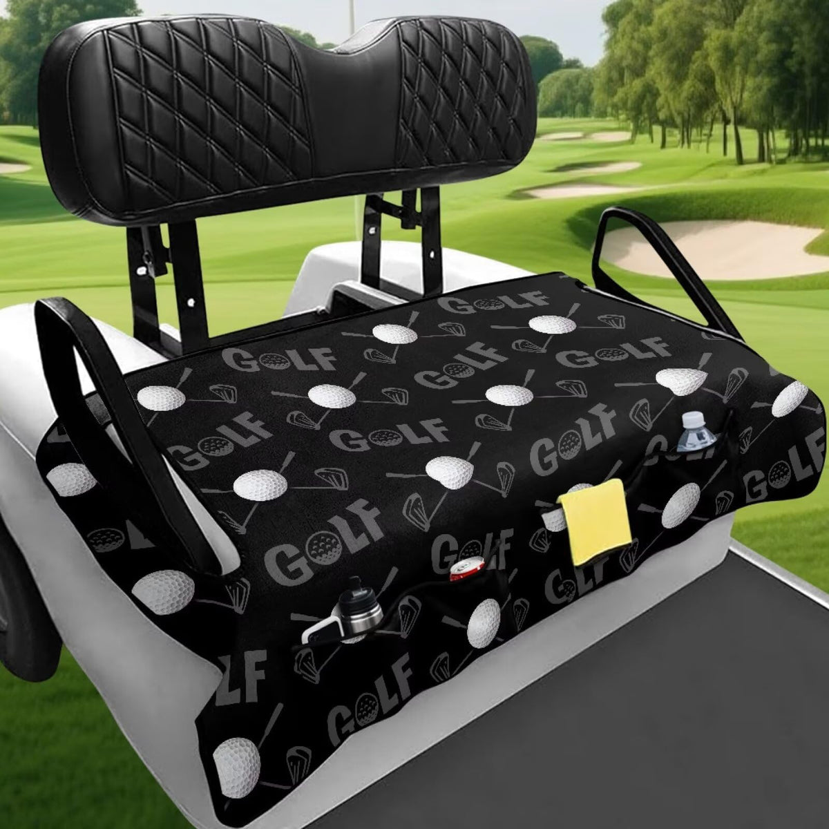 Rnyleeg easy-install seat cover shown with handrail holes