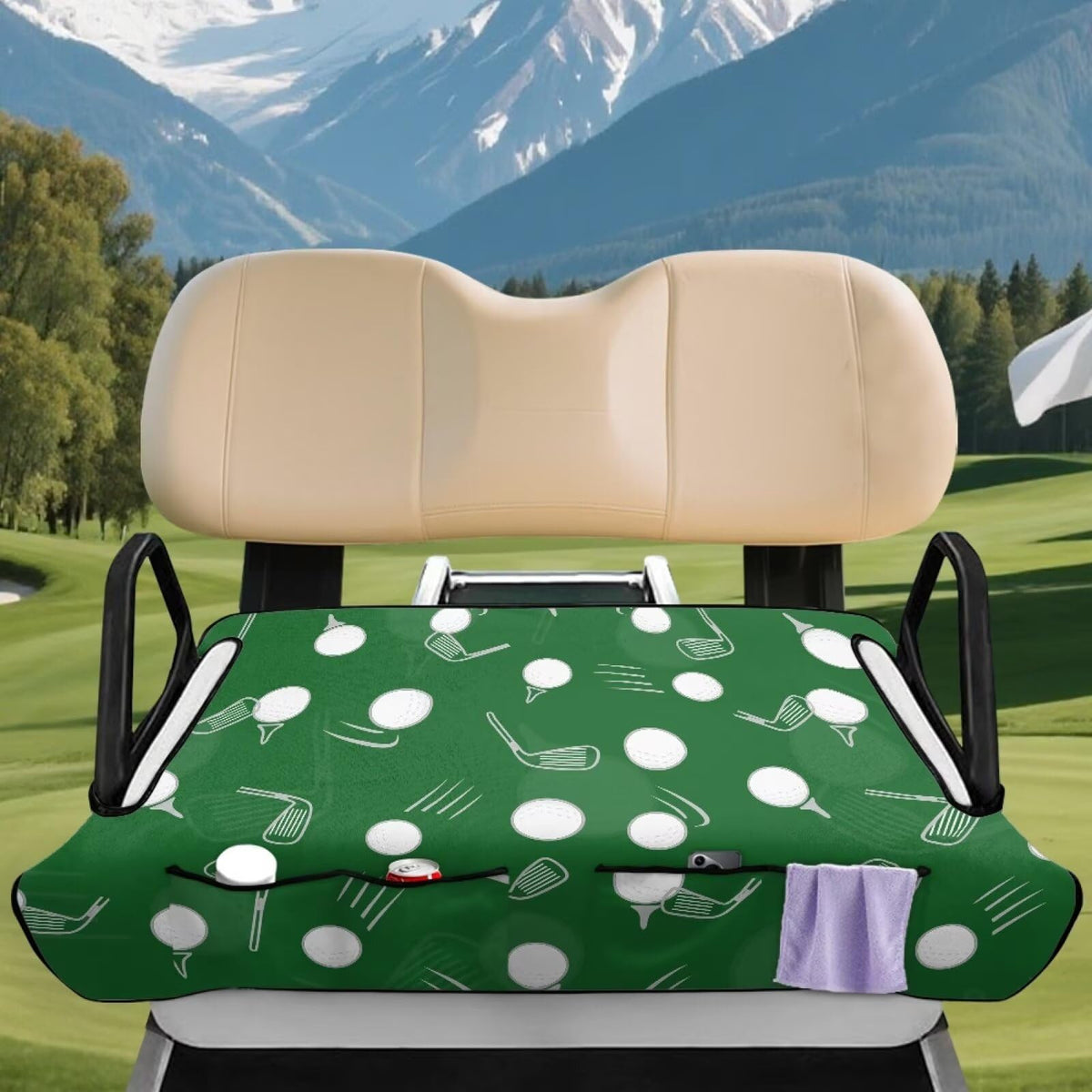 Rnyleeg seat cover with front pockets keeps essentials within reach