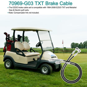 RO6G EZGO brake cable passenger-side view emphasizes safety through robust design
